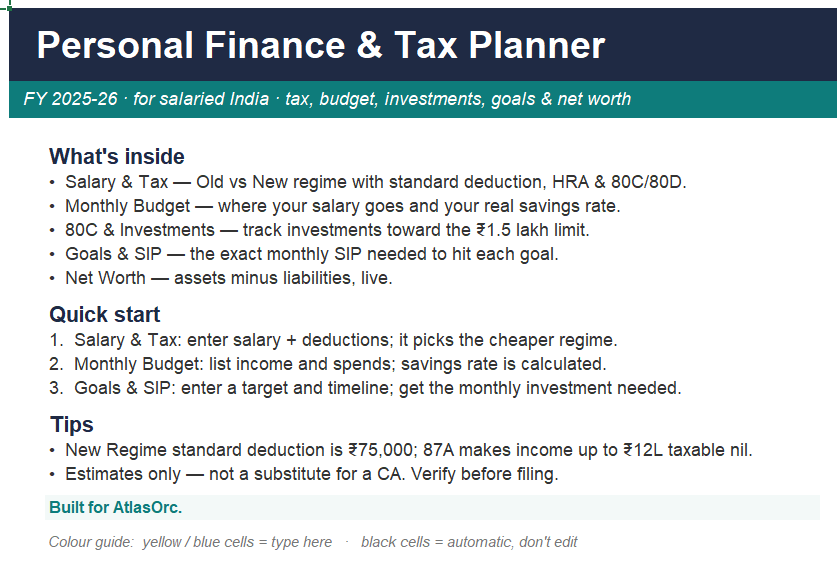 Personal Finance & Tax Planner for Salaried India (FY 2025-26) — image 1