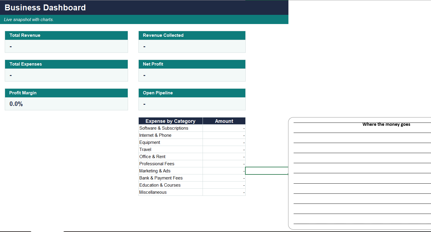 Small Business Operating System — Dashboard, Sales, Expenses, Leads & Tasks — image 1
