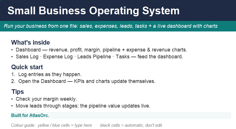 Small Business Operating System — Dashboard, Sales, Expenses, Leads & Tasks — 2