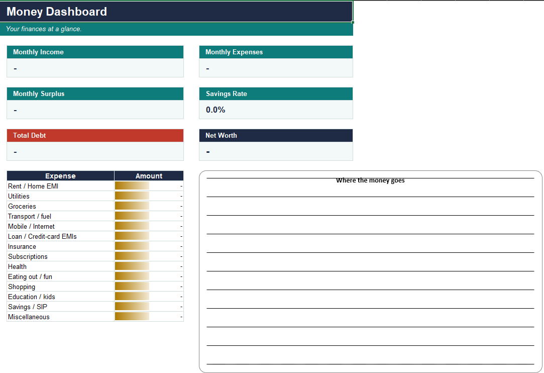 Personal Budget, Debt-Payoff & Savings Planner (India) — image 1