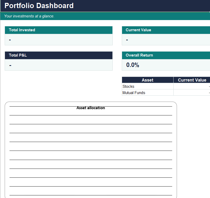Investment Portfolio Tracker — Stocks + Mutual Funds (India) — 3